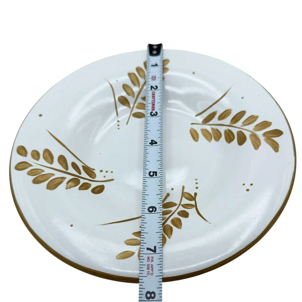 Pottery Barn Sausalito Gold Leaf Salad Plates ~ Set of 2 ~ Discontinued 2000